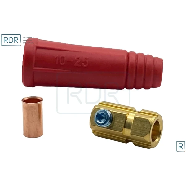 Conector Engate Rápido 9Mm Cabo Fêmea - 10 A 25Mm Vermelho