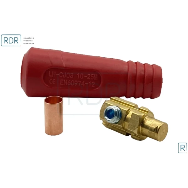 Conector Engate Rápido 9Mm Cabo Macho - 10 A 25Mm Vermelho