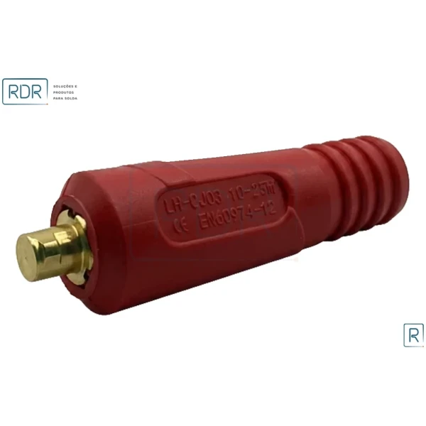 Conector Engate Rápido 9Mm Cabo Macho - 10 A 25Mm Vermelho